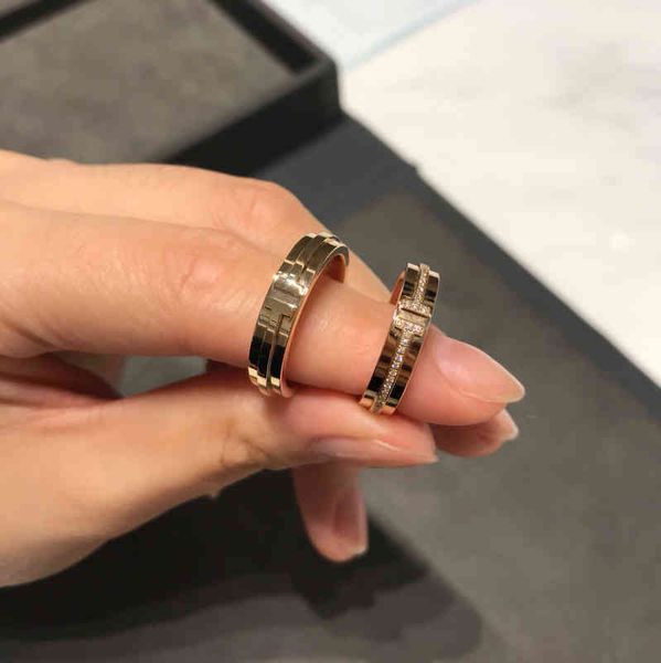 

t home t family ring sterling silver 18k rose gold iffany same men and women a couple pair of rings double h
