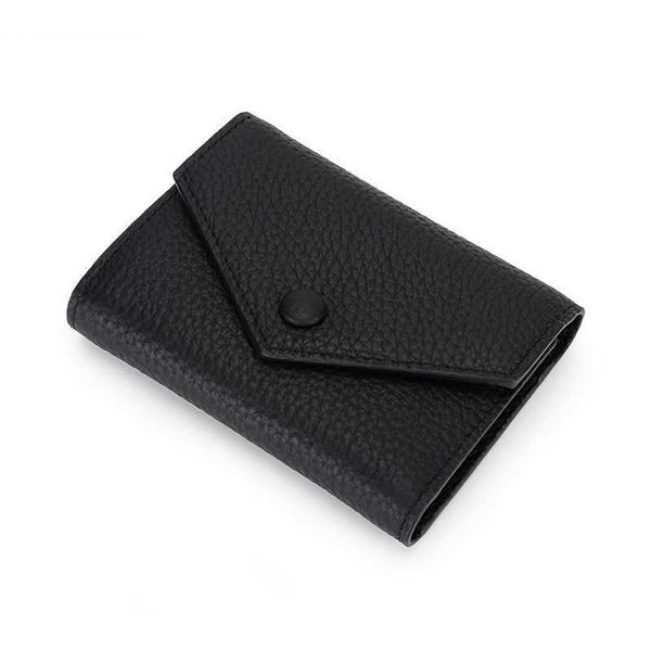 

sarah wallet girl's simple and small folding envelope zero wallet soft cowhide women's leather short wallet, Red;black