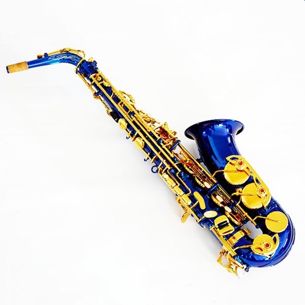 

high grade blue body gold lacquered keys alto saxophone