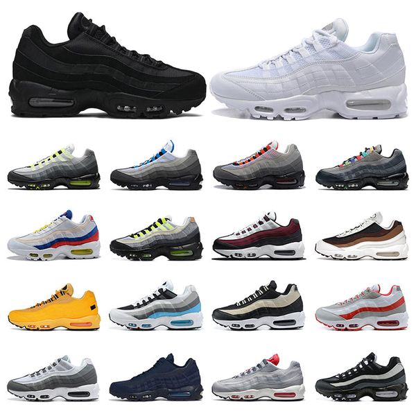 

running shoes for men triple black white og neon crystal blue solar red bordeaux smoke grey women outdoor sports trainers size 36-46, White;red