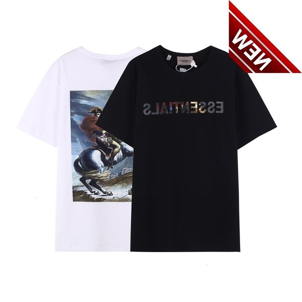 

summer short sleeve double thread essentials napoleon limited t-shirt men's and women's loose fit, White;black