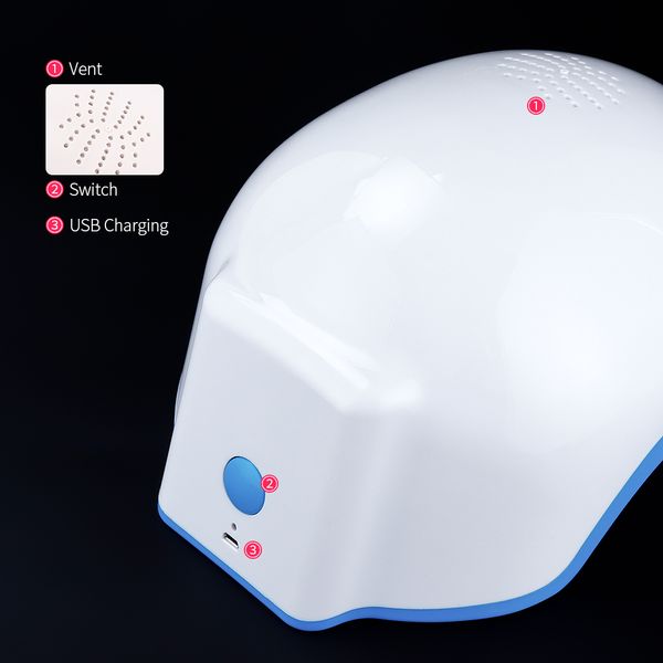 

678nm laser therapy hair growth helmet anti hair loss device treatment anti hair loss promote regrowth cap massage perfecti