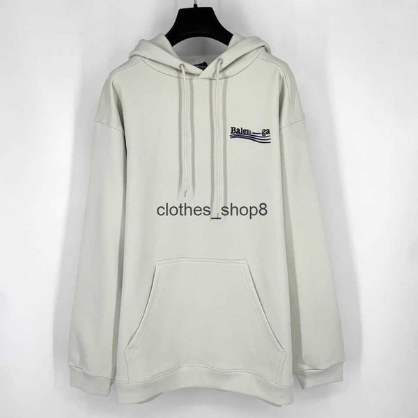

european and american hoodies balencaigas's designer men's sweater 2022ss paris b home autumn and winter pure cotton white gray pu, Black