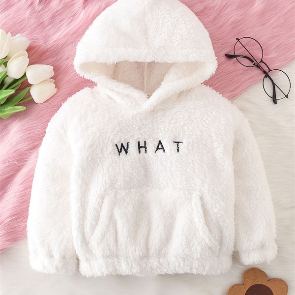 

baby letter embroidery flannel hoodie she, Black