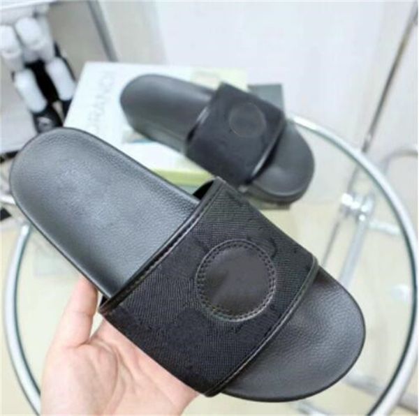 

2022 new slippers designer men women slides classics sandals shoes flip flop fashion summer sandal beach slide mens slipper size 35-43, Black