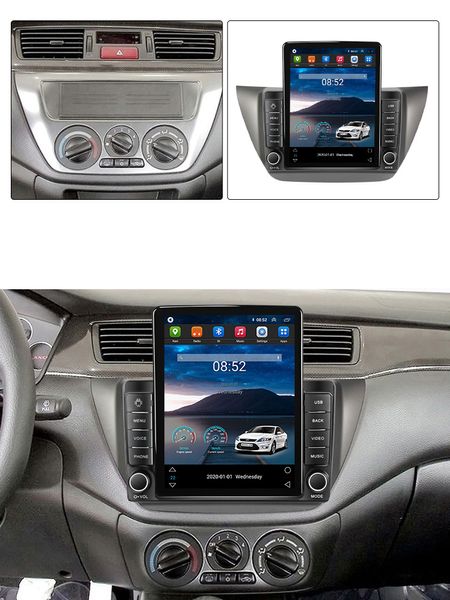 DVD de carro DVD Rádio Estéreo Player GPS Navi Head Unit for Mitsubishi Lancer IX 2006-2010 Android 10 9 polegadas 2din, incluindo quadro