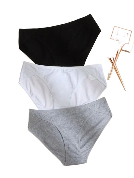 

plus 3pack plain simple panty h7lr#, Black;white