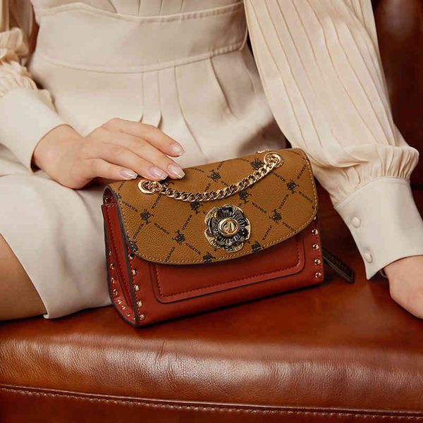

ladies fashion trend new brand bag wholesale wdpolo counter women's luxury old flower single shoulder msenger chain small square