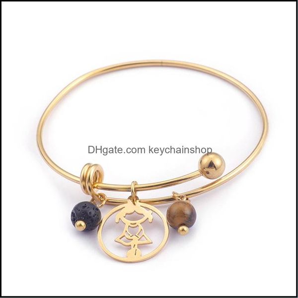 

other fashion accessories 10 pcs / lot custom stainless steel gold sier child charms adjustable bangle bracelet for gifts drop delivery 2021, Silver