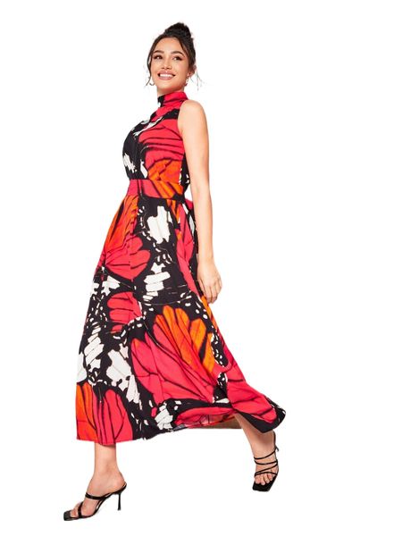 

x israel jasso tie back cut out floral print dress n1jj#, Black;gray