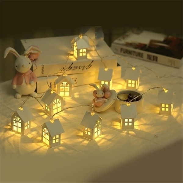 Tree House Style Honey Bee Rose Flower Fairy Light Led String Wedding Garland Ano Decoração de Natal Y201020