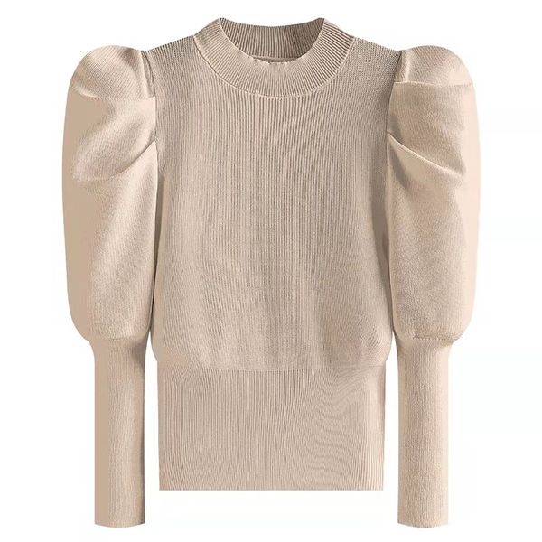 

cropped sweater women autumn korean fashion puff sleeve pullover long sleeve sweaters womens clothing sueter feminino inverno 220816, White;black