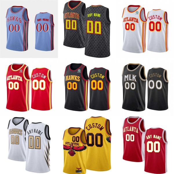 

basketball jersey 75th custom mens womens youth atlanta''hawks''20 john collins trae 11 young 15 clint capela 12 de&#039, Black;red