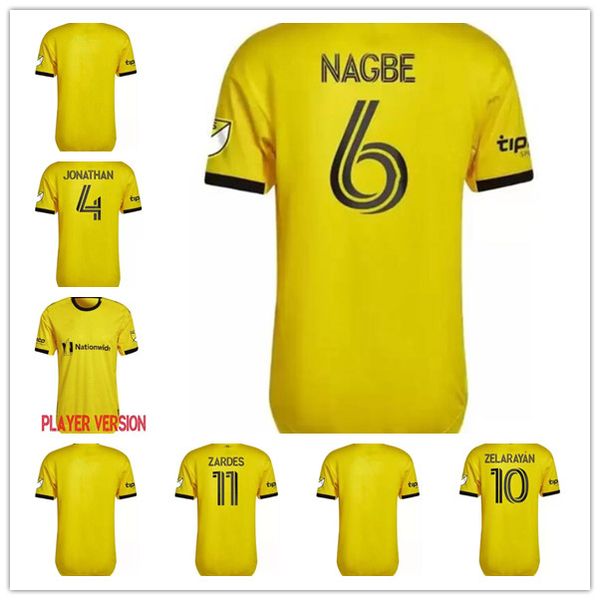 

player version 2022 2023 columbus soccer jerseys jonathan zardes nagbe pedro santos zelarayan mls mens football shirts yellow 22 23 uniforms, Black;yellow