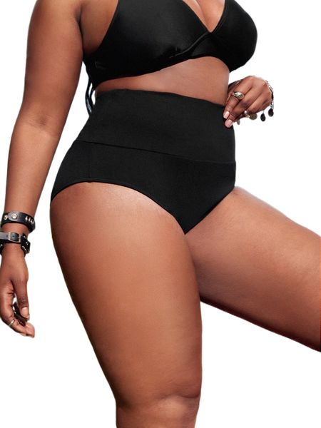 

petite plus wide waistband biker shorts without belt c7wb#, Black