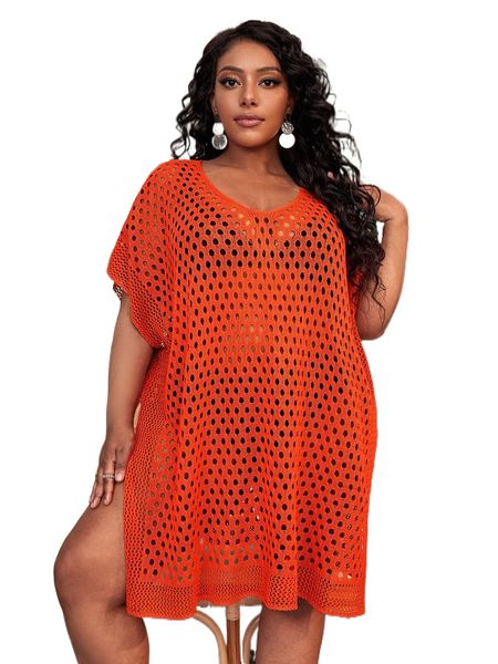 

plus hollow out split cover up y7qn#, Black