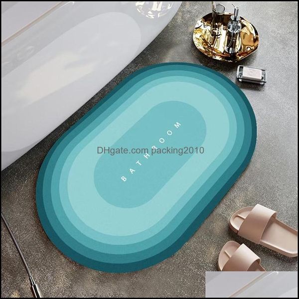 Altre forniture per il bagno e la toilette Casa Giardino Fango diatomeo Assorbente Bagno Luce Tappetino di lusso Tappeto per porta Tappeto antiscivolo Consegna a goccia 2021 Oewcn