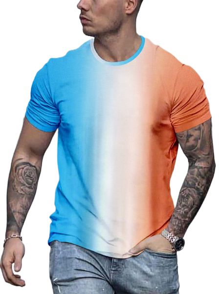 

men ombre round neck tee j8ye#, White;black