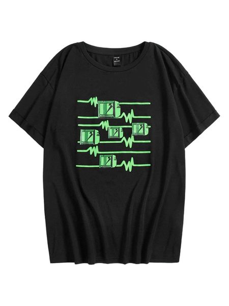 

x victor pigoretti reflective graphic print tee t519#, White