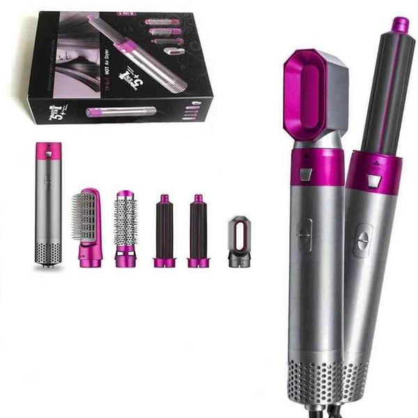 

hair dryer 5 in 1 electric comb negative ion straightener brush blow air wrap curling wand detachable kit home 2112302671