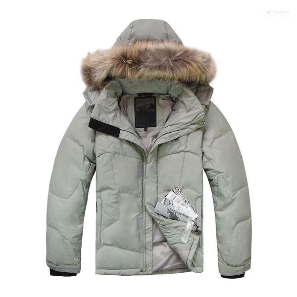 Men Parkas 2022 Men Jacket Duck Winter Warm Coat Raccoon Fur impermeável Jackets Capuzes Casacos de moda Phin22
