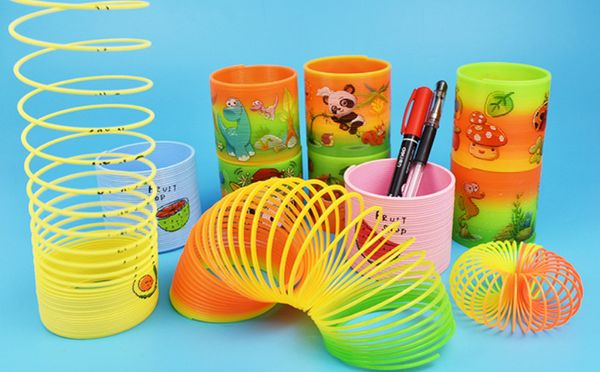 

rainbow spring toys anti-stress funny game educational slinky party favors for kids plastic springs creative magical for children gifts