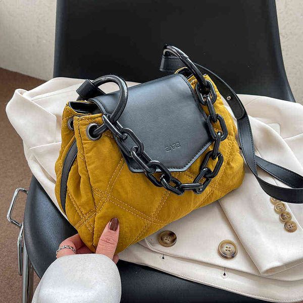 

nxy clutches casual cute tote bag 2022 hit winter canvas quilted women's designer handbag brand chain kawaii shoulder crossbody bags