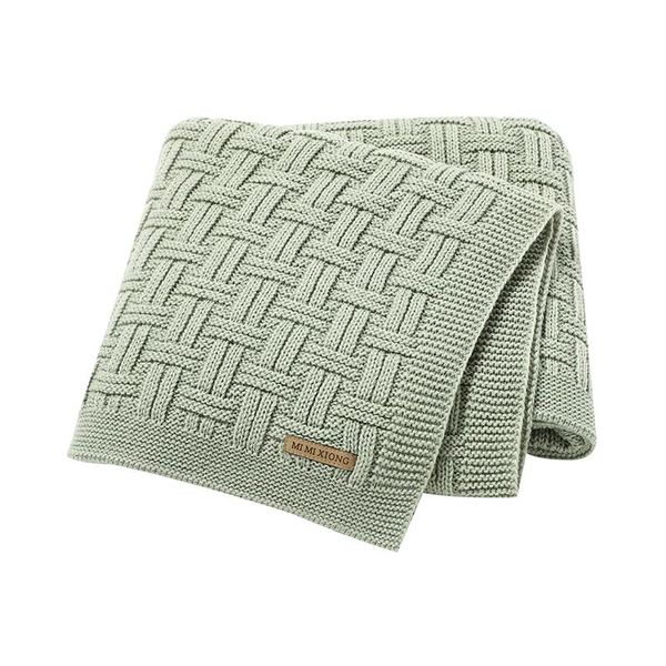 Decken Pucken Baby Knit Born Thermal Waffle Crib Cellular Green Infant Boy Girl Nursery Quilt Toddler Kids Throw Sleep CoversDecken