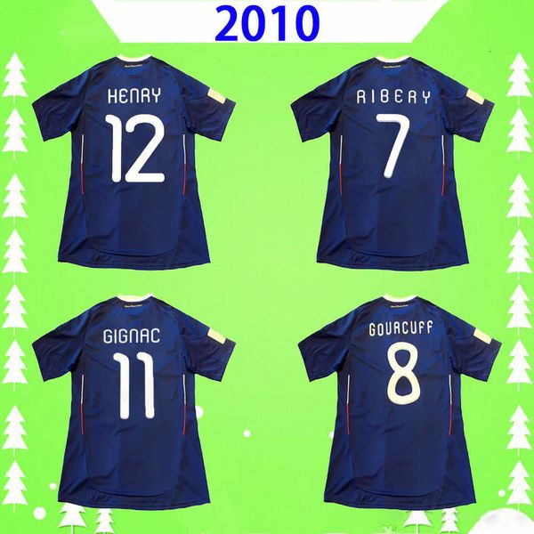 

maillots de football 2010 retro soccer jerseys vintage home blue football shirt zidane henry abidal ribery anelka gourcuff quality, Black;yellow