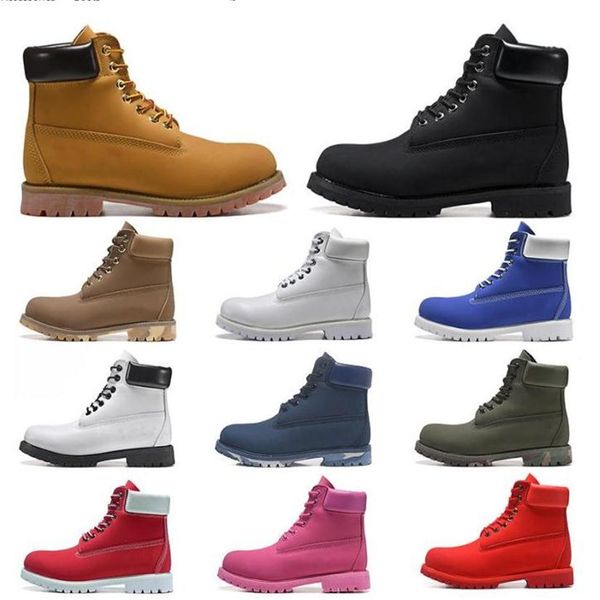 

timber women land fashion men boots designer mens womens leather shoes ankle winter boot for cowboy yellow red blue bl271d, Black