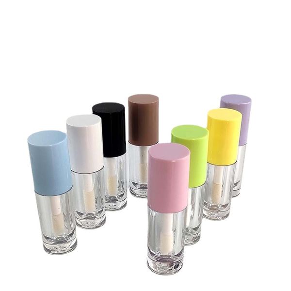 6 ml transparente glänzende Lippentube-Verpackungsflaschen, Lippenbalsamöl-Kunststoffbehälter in mehreren Farben, leere Gläser für flüssigen Lippenstift mit Verschluss