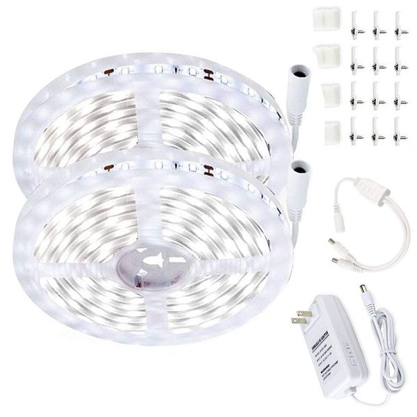 Luzes de tira de LED de 32,8 pés/10m de 32,8 pés/10m 6500k Super Branco Branco Dimmível 24V LEDS DC LUZES DE FITA PAR