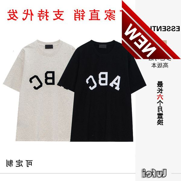 

new abc street men's and women's letter high front t-shirt, White;black