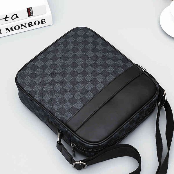 

handbags bags lattice men's single shoulder messenger small business leisure tide brand horizontal large capacity single, Black;red