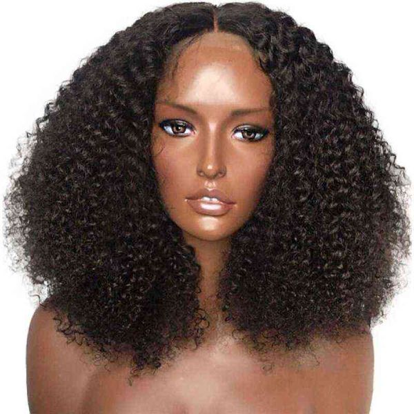 

wig lady black small curl explosion head medium long wig set short 220816