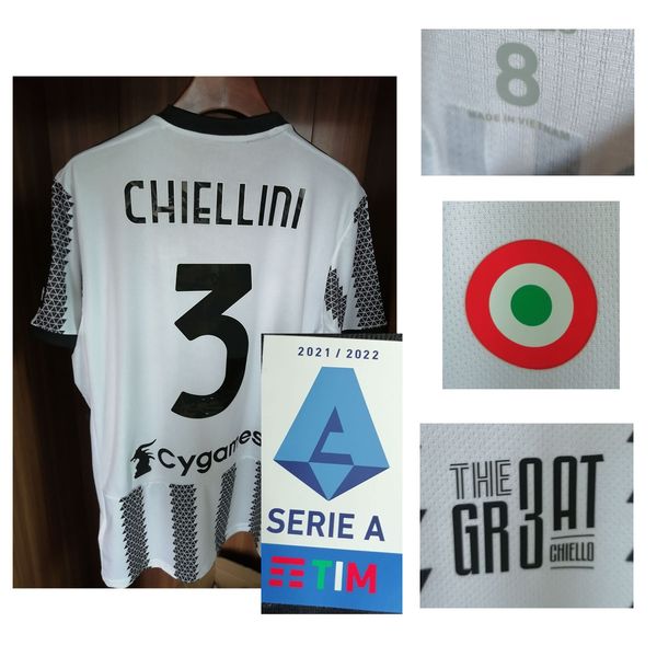 

american college football wear 2022 match worn player issue chiellini the gr3at chiello maillot matchgame details sports shirt, Black