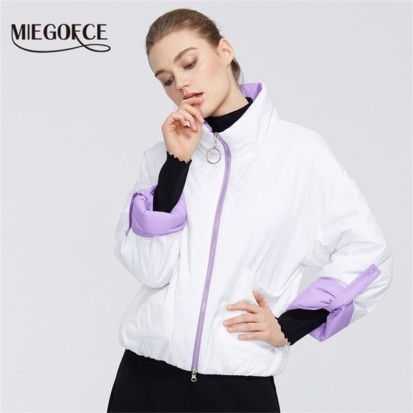 

miegofce designer spring women collection short length collar jacket coat design sleeves that goes in 34 y201012, Black