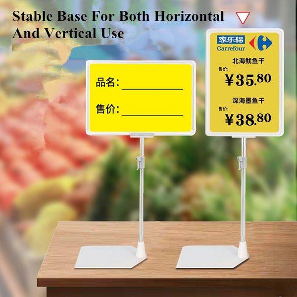 A4 Ajuste Ajuste Ajuste Aço Anterior Poster Suporte do suporte do suporte Menu Stand Stand Replacável Rack de publicidade Stand Stand