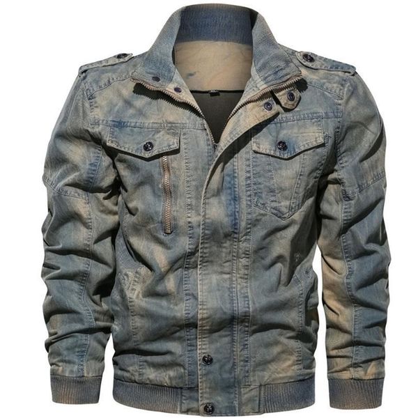 Frühling Herbst Neue Männer Denim Jacke Marke Casual Pilot Bomber Mäntel Herren Jeans Jacke Männlich Retro Mode Oberbekleidung Mantel Mann 201116