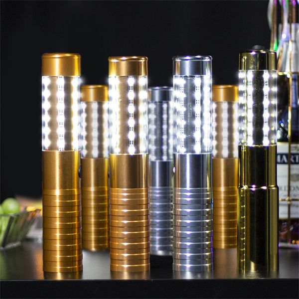 Luci notturne Thrisdar Lampeggiante Champagne Wine Strobe Electronic Parkler Flash Bottle Stick per la festa nuziale Bar KTV DecorNotte NotteNotte