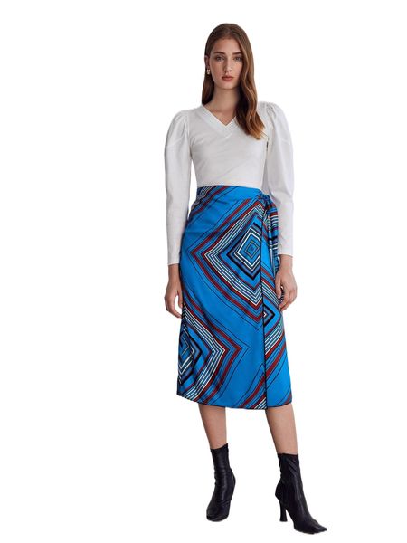 

motf premium scarf print wrap skirt f3ap#, Black