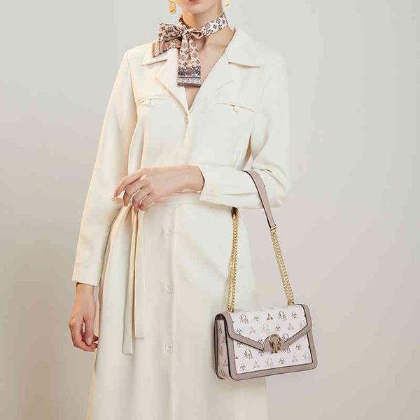

bag women's 2022 new printing fashion chain one shoulder handbag design texture messenger small square chain crossbody bags for women h