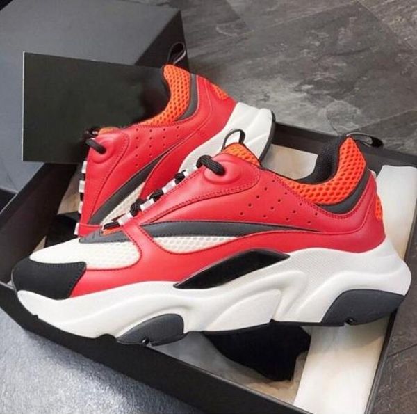 

designers b22 casual shoes men women canvas calfskin sneakers obliques white technical knit retro patchwork trainers platform shoe lace up s, Black