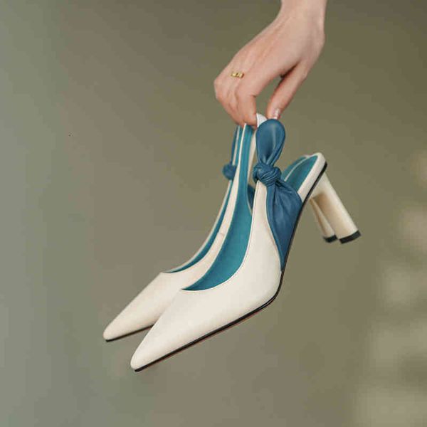 

sandals uncle wu quality women's shoes with high heels spring and summer fashion back empty pointed cow leather sandals 5y94, Black