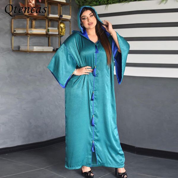 

hooded abaya dubai muslim fashion tassel indian african dresses for women eid islamic clothes turkish moroccan kaftan robe femme, Red