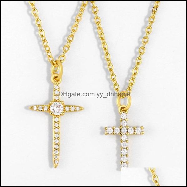 

pendant necklaces pendants jewelry luxury cross necklace christian for women copper cz shiny sta dhvl4, Silver