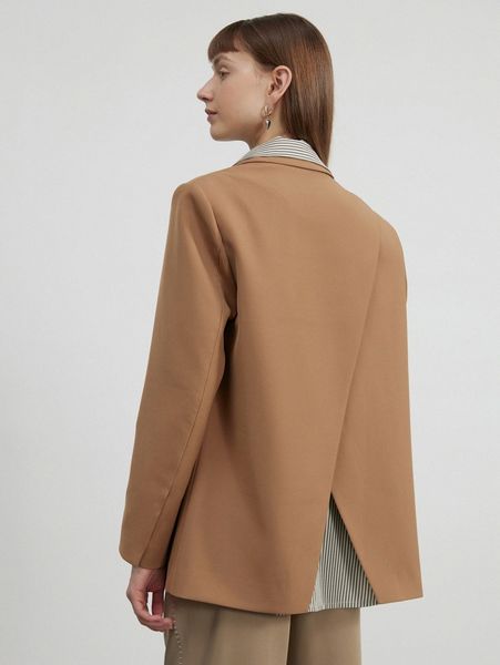 

single button slit back blazer c5py#, White