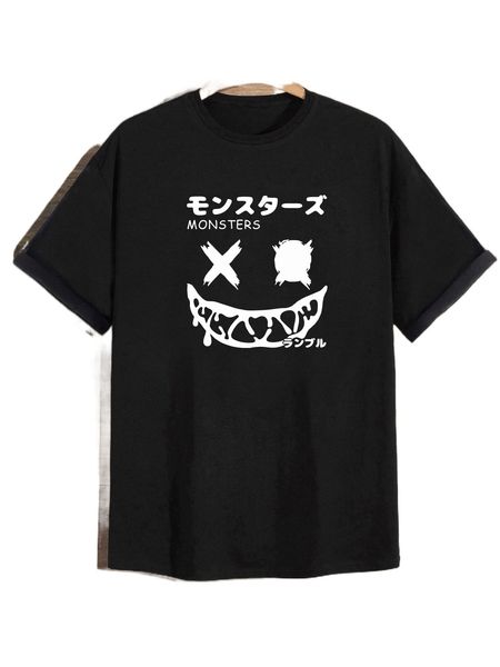 

romwe guys cartoon graphic tee x7gj#, White;black
