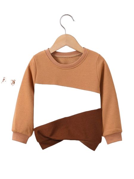 

toddler boys color block pullover w2a1#, Black;white