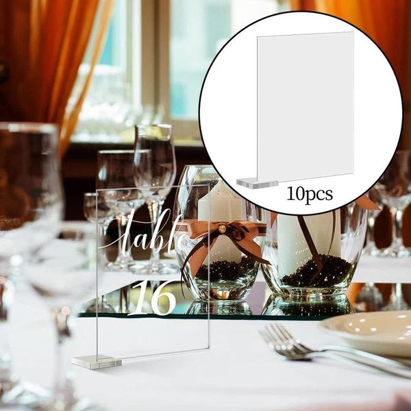 Parti Dekorasyonu 10 PCS Dikdörtgen Akrilik Yer Kartları Tutucu Boş Diy işaretleri Düğün Masa oturma resepsiyonu Yemek Yemek Tabelası SPARTY